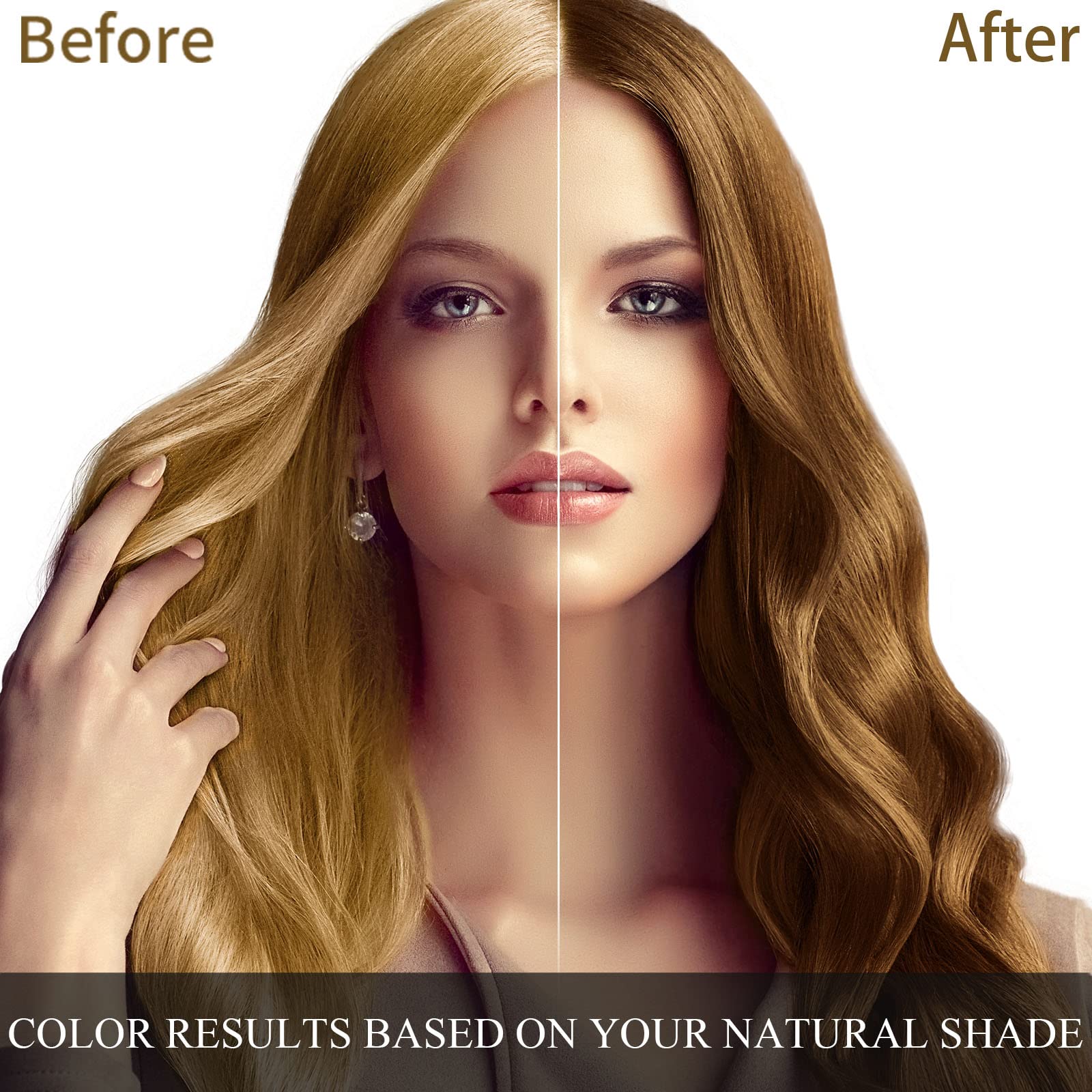 Ivnil Brown Hair Dye Shampoo Gray Hair Coverage Champu Con Tinte Para Canas Hair Color Herbal 3 in 1 Men and Women,Instant Coloring in Minutes (Brown color)